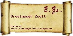 Breslmayer Zsolt névjegykártya